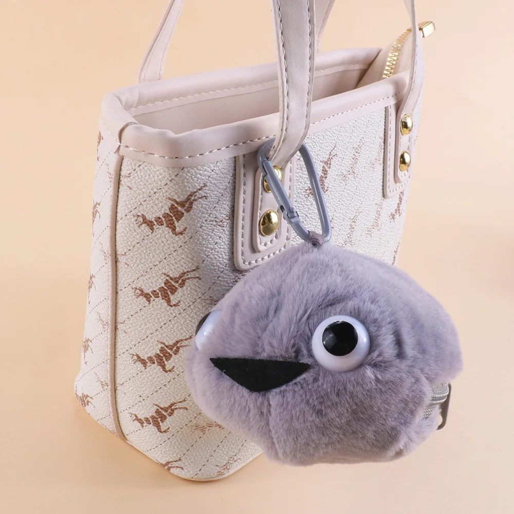 

1PC Cartoon Small Key Case Bag DIY Zipper Wallet Soft Money Pouch Mini Cable Headset Bag Fish Plush Creative Coin Purse