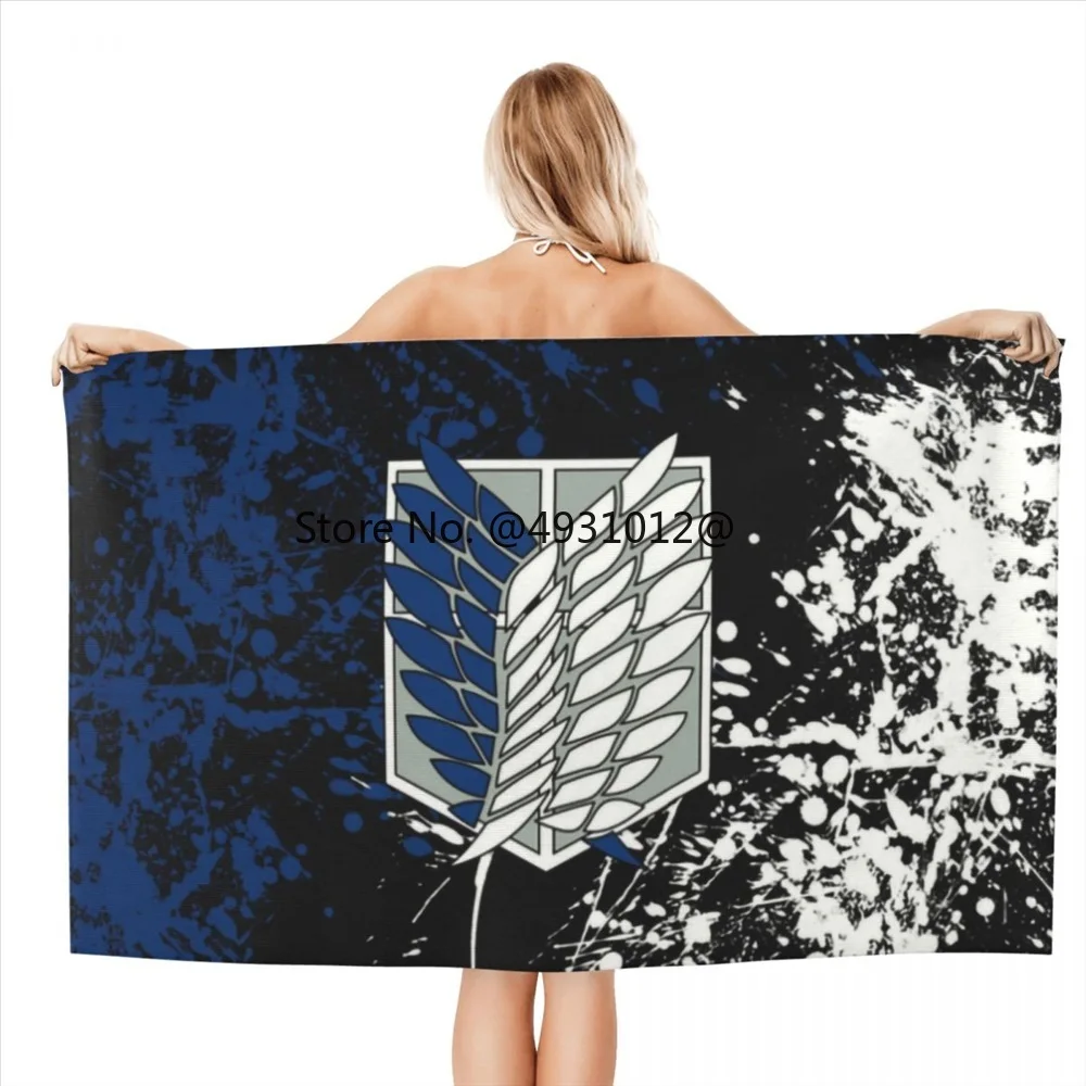 

2023 Attack On Titan Beach Towel Personalized Anime Manga Super Soft Microfiber Bath Towels Bathroom Swimming Washcloth