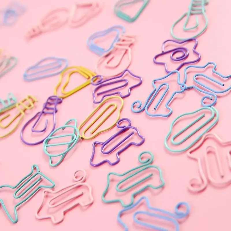 Paper Clip Creative Small Planet Heart Animal Star Mini Candy-colored Clip Stationery For Office School Supplies 10pcs