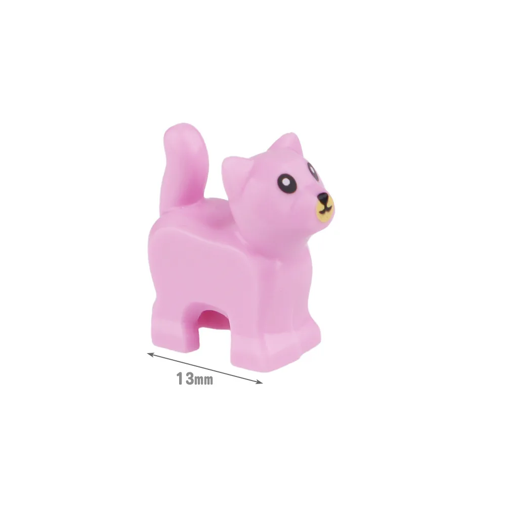 Simpatici animali gatto bambino gattino 80686 pb01 in piedi con bocca nera naso e occhi modello Building Block giocattoli MOC giocattoli per bambini - immagine 6