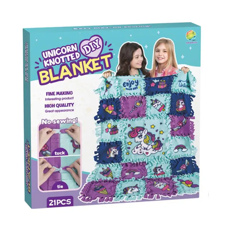 

Tie Blanket Kit Blanket Making Kit Modern And Stylish DIY Kits With Knotted Design No Odor For Birthday Christmas Gift Boys