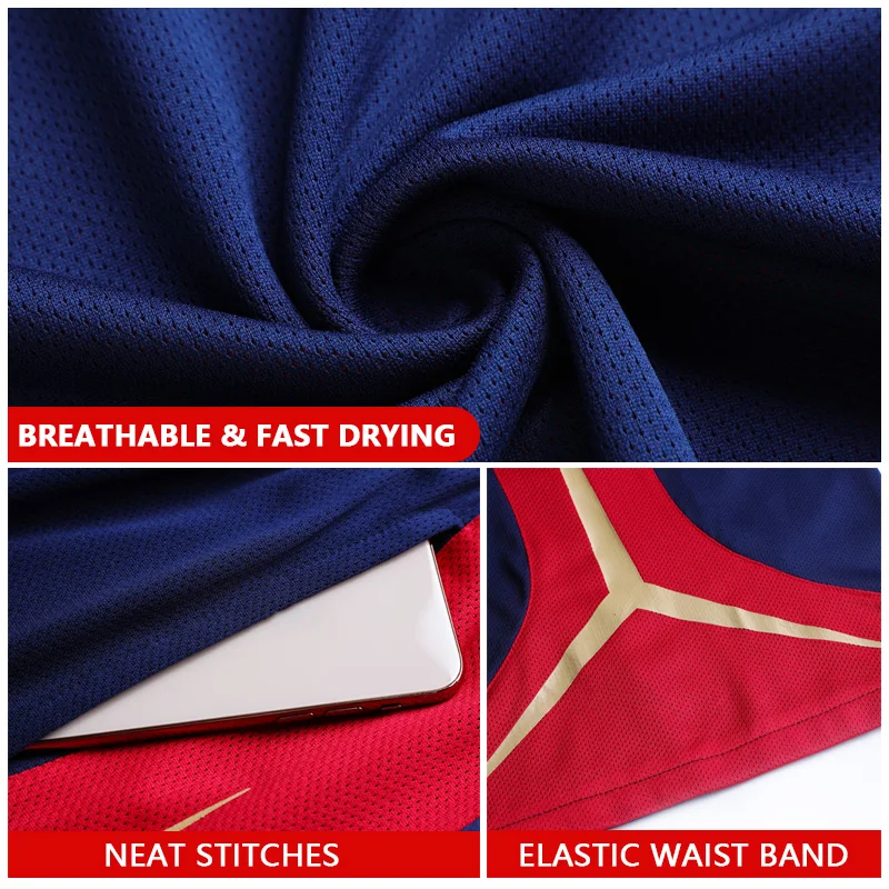 Personalized Customizable Mens Double Side Basketball Jerseys 100% Polyester Mesh Breathable Reversible Basketball Uniforms Sets