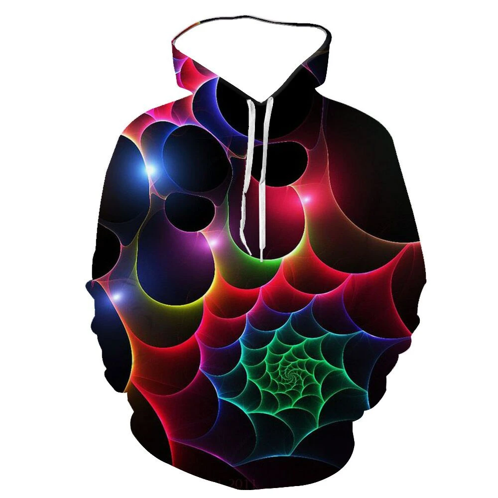 

New psychedelic colorful bubble smoke pattern 3D printed hoodie Harajuku Spring and Autumn men's essential casual sweatshirt men