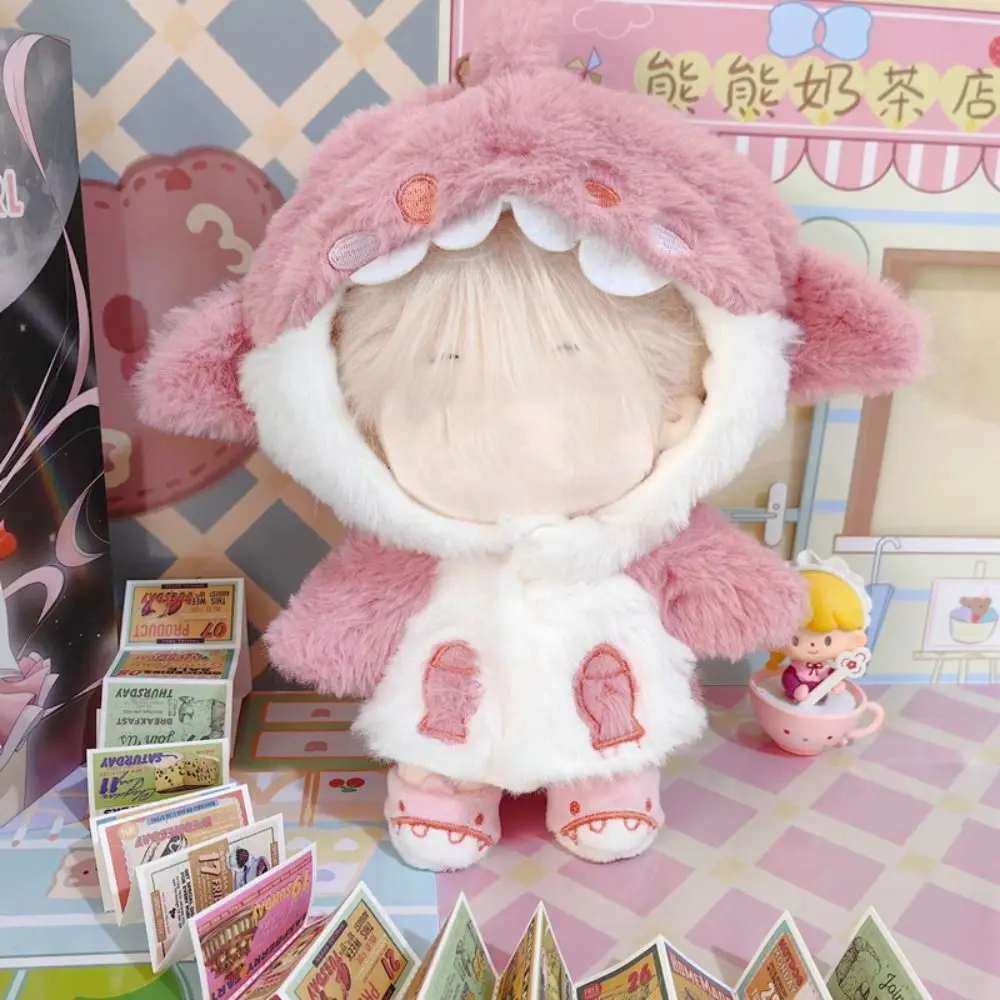 

Pink Blue Doll Clothes Doll Accessories 20cm Cartoon Shark Coat Changing Dressing Game Playing House Miniature Plush Hoodies