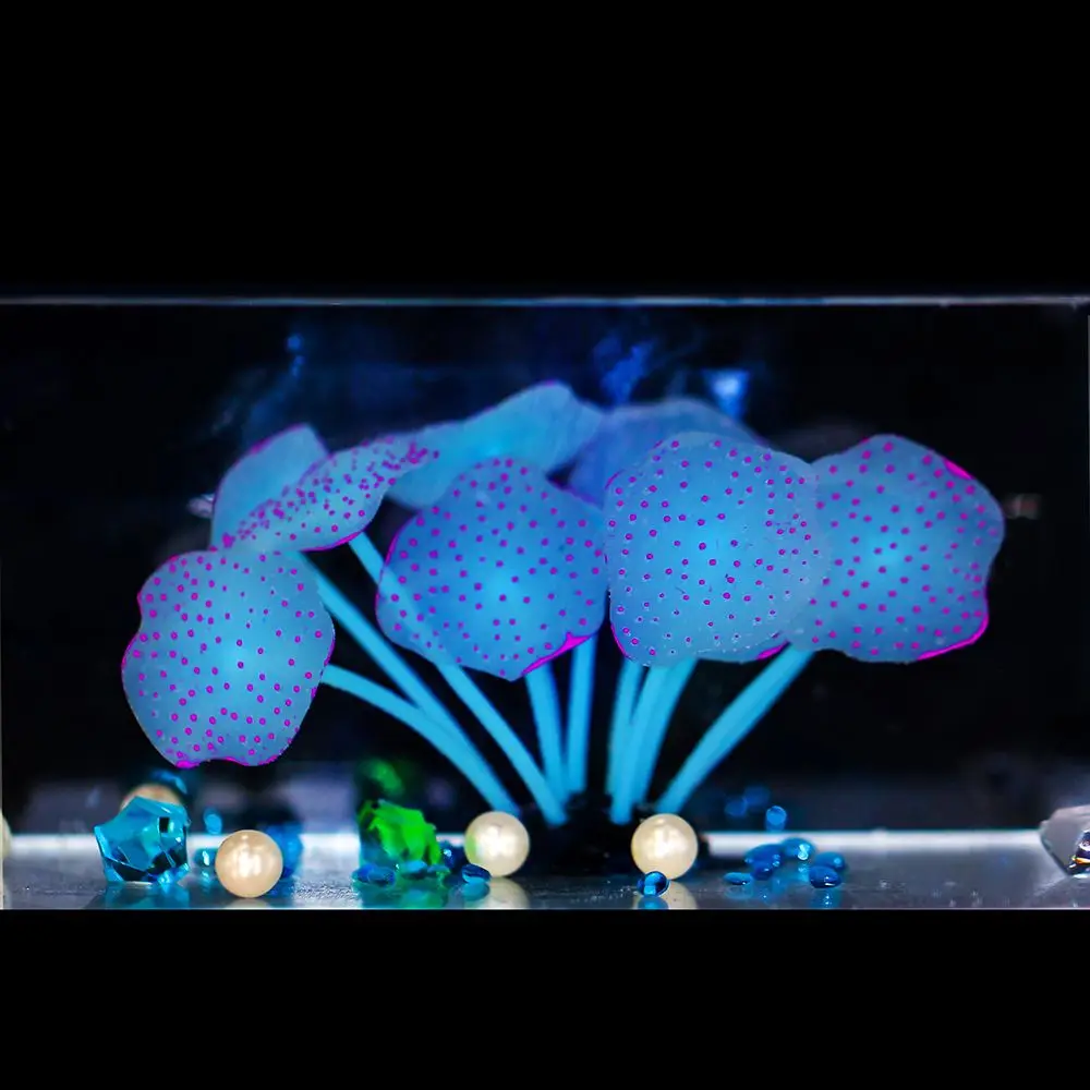 

Silicone Artificial Fish Tank Aquarium Simulated Coral with Fluorescent Spots Fish Tank Decorative Landscaping Supplies Ornament