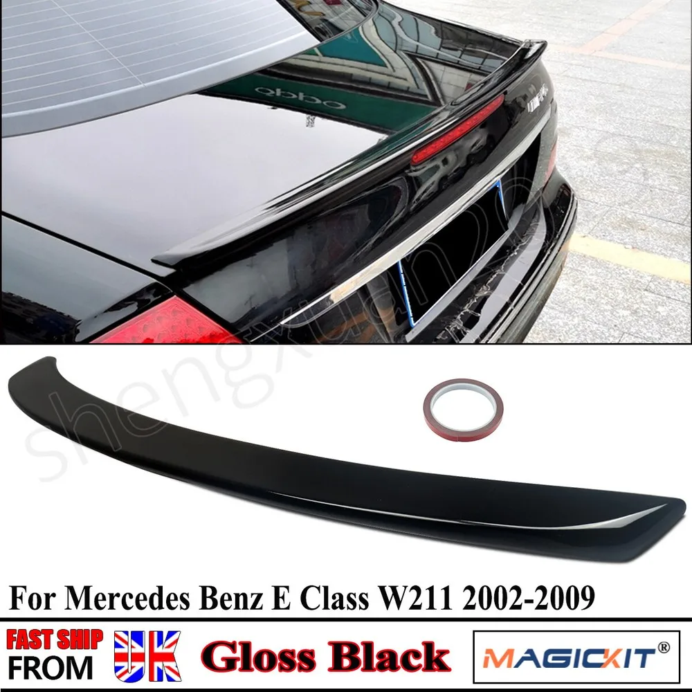 Gloss Black Rear Trunk Spoiler Wing For Mercedes E Class W211 E55 E63 AMG E200CDI E280CDI E420CDI Saloon 2002-2009 Tail Spoiler