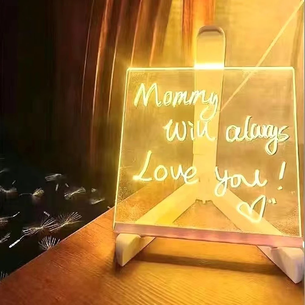 LED Lamp Acrylic Message Note Board Erasable USB Children's Drawing Board Bedroom Night Light Writing Tablet Birthday Kids Gift lcd writing tablet