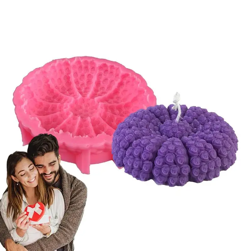 

Flower Bouquet Candle Mold DIY Rose Scented Candle Mold Multifunctional Flower Cake Fondant Clay Wax Making Party decoAccessorie