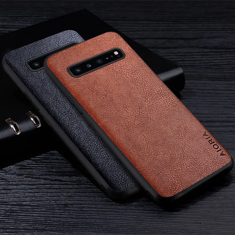 Premium Retro Litchi Leather Back Cover - Business Fashion Case