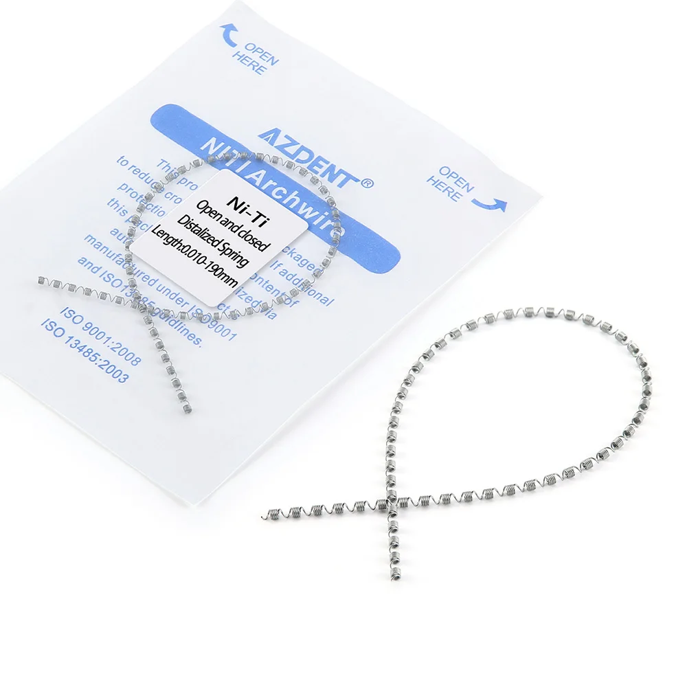 AZDENT Dental Kieferorthopädische Ni-Ti Offene und Geschlossene Distalisierte Federn 190mm 0.008/0.010/0.012 Dentalmaterialien – Detail 9