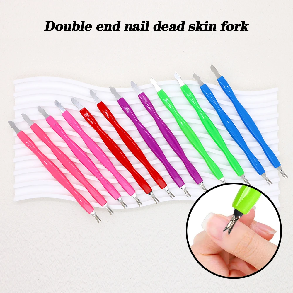 Dual End Remover Pusher Cuticle Pusher Dead Skin Remover Trimmer Stainless Steel Pedicure Nail Art Cleaner Care Tools 1/3/5Pcs