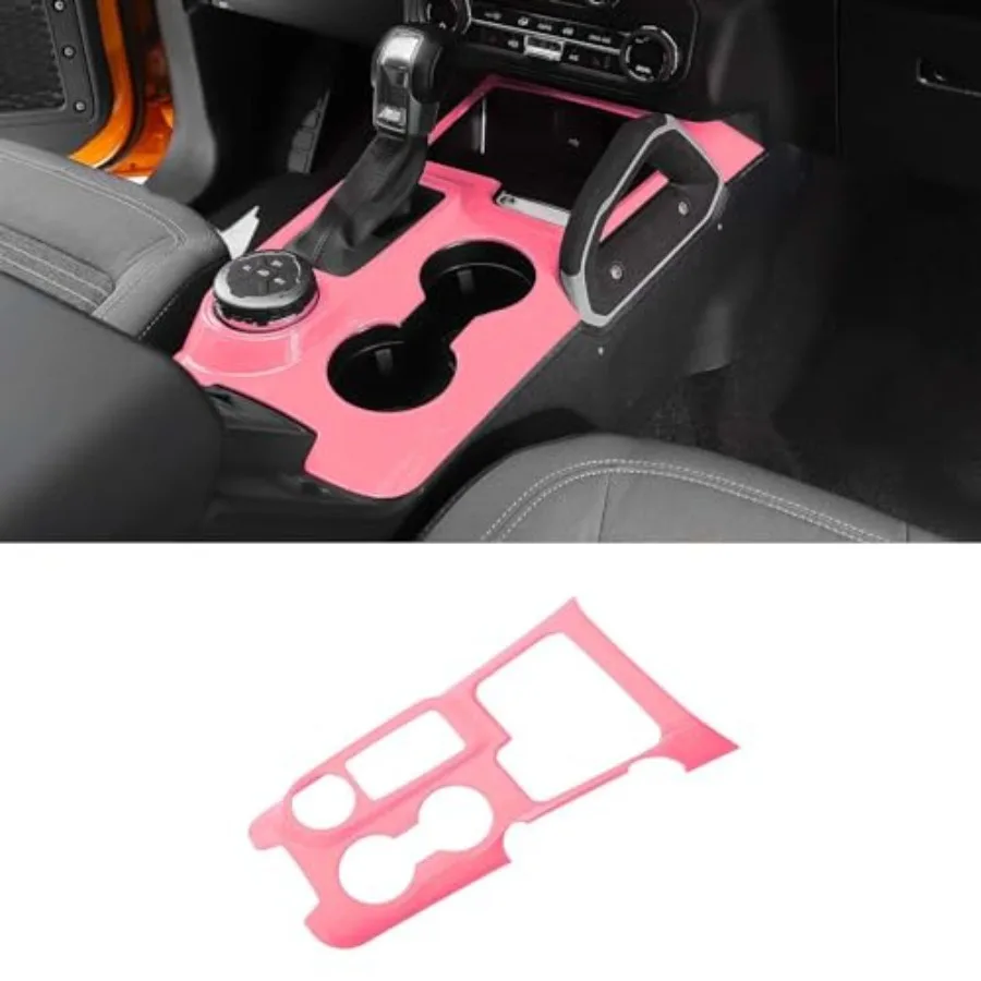 Gear Shift Panel Cover Center Console Cup Holder Trim Compatible with Ford 2021-2024 Interior Accessories Not for Not for 2025