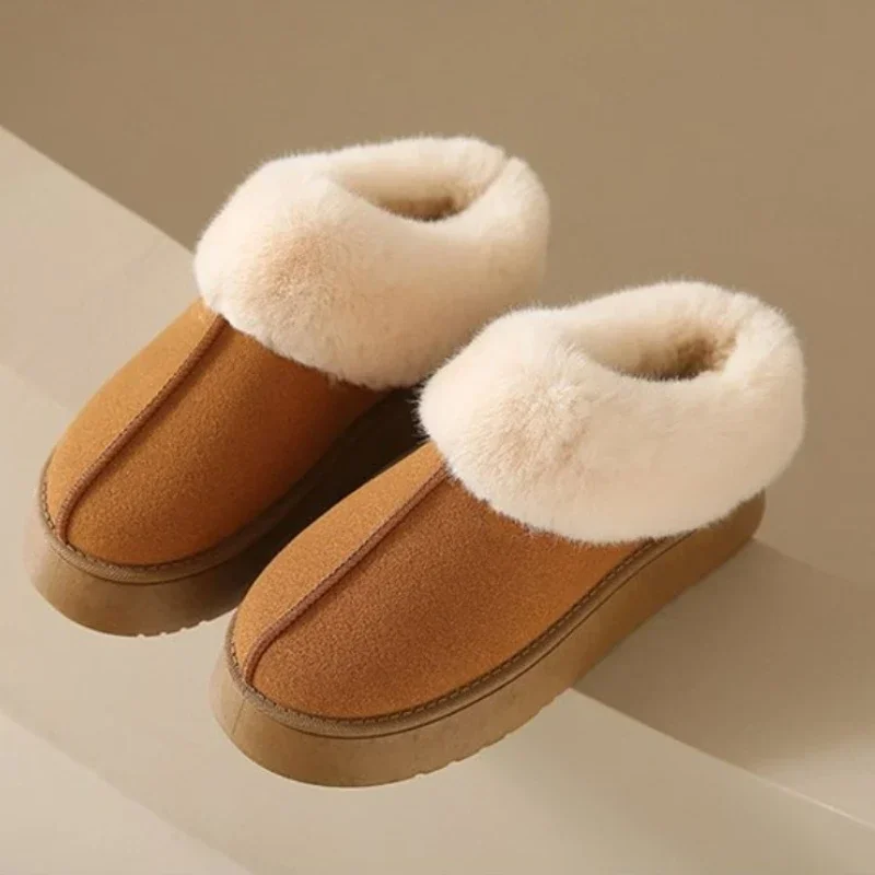 

2023 New Winter Women Short Plush Warm Snow Boots Women Fashion Casual Shoes Suede Short Plush Ankle Boots Flats Platform Shoes
