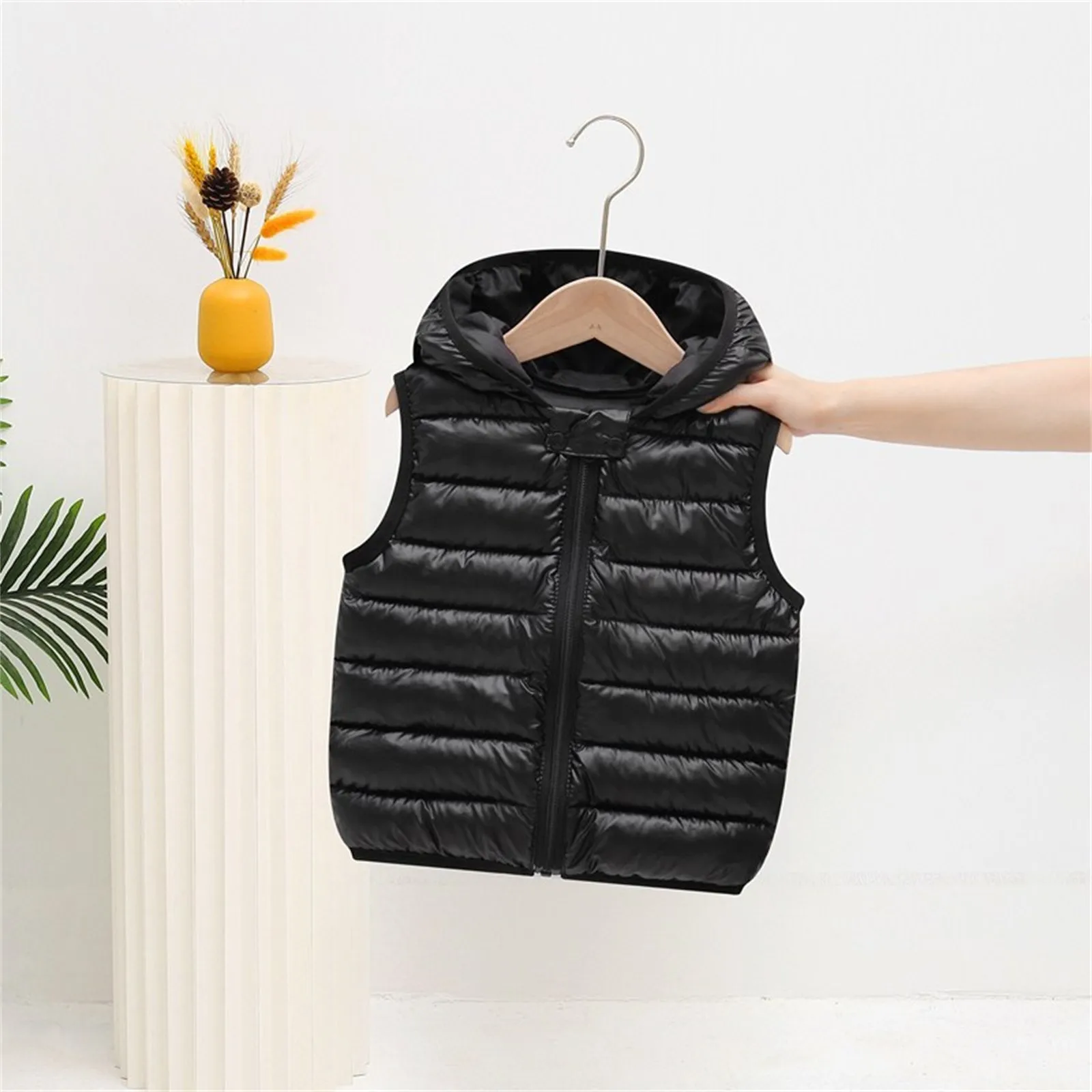 Baby Boys Girls Vest Jacket Ears Hooded Warm Down Outerwear Spring Autumn Waistcoat Children Clothing Vests Coat 1T 2T 3T 4T 5T