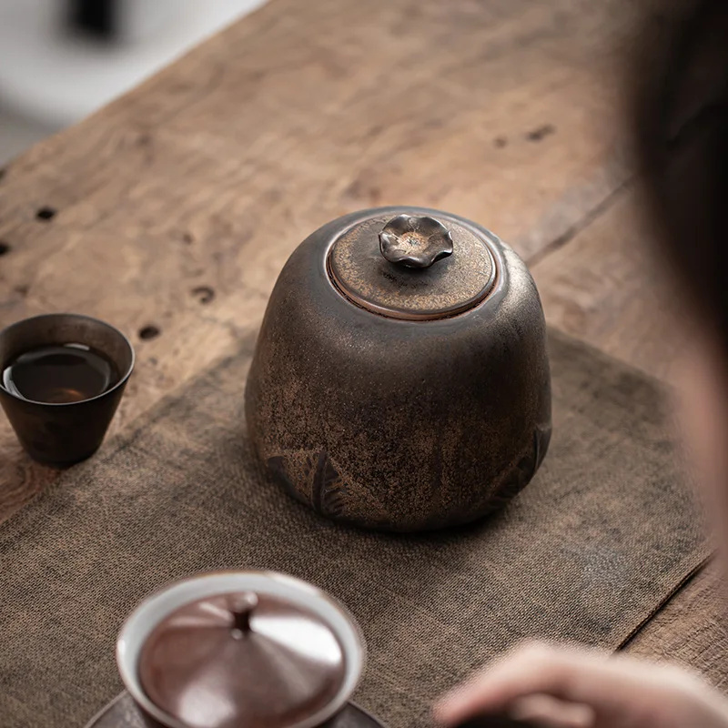 Ceramics Tea Caddy Moistureproof Sealed Jar Storage Jars Candy Jar Tea Containers Tea Box home Storage Organizers Storage Box