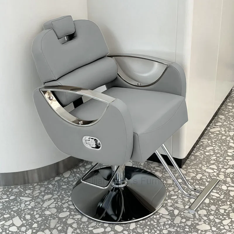 Professional Metal Barber Chairs Stylist Aesthetic Modern Swivel Barber Chairs Hairdressing Silla Barberia Luxury Furniture