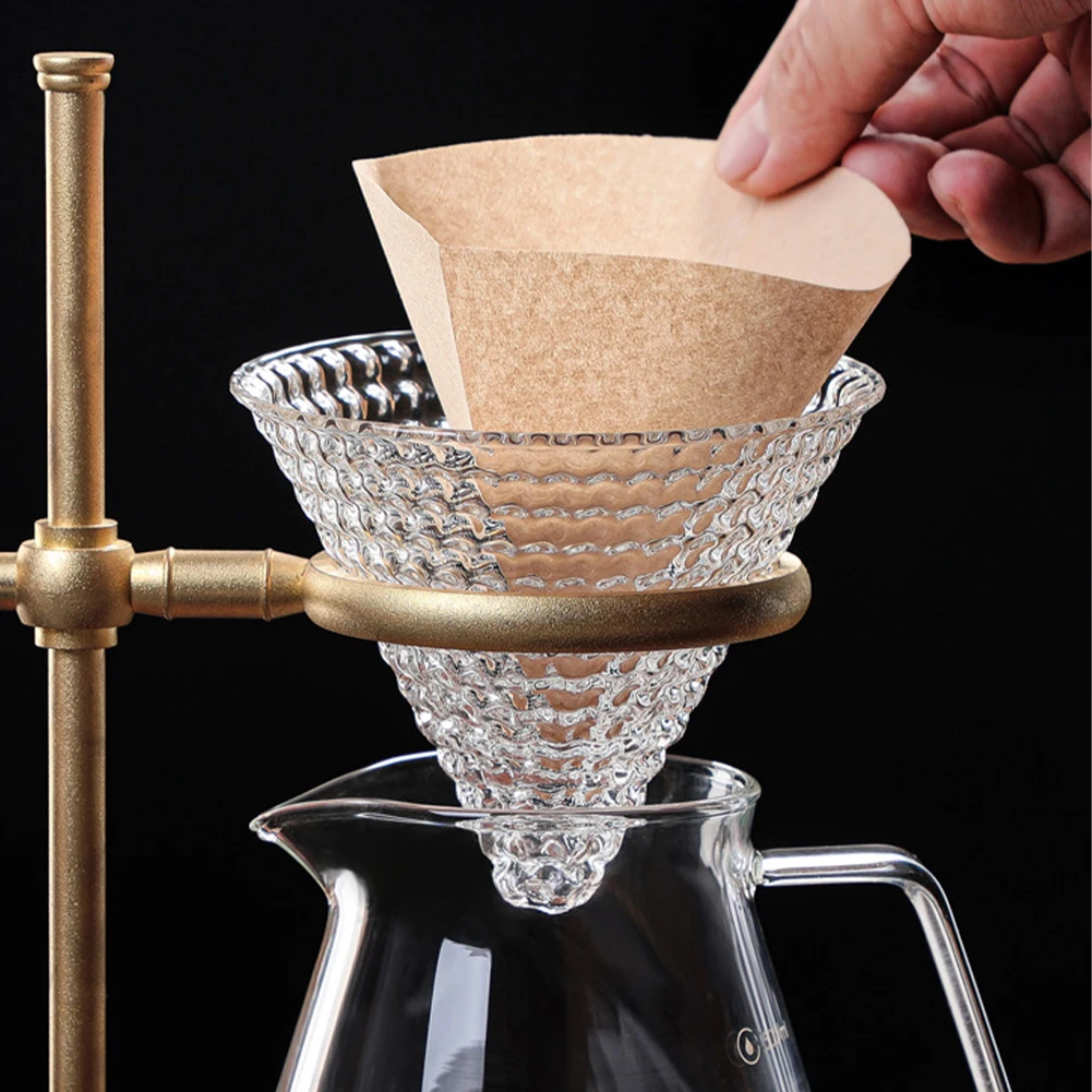 

100pcs Coffee Filter V Shape Paper Cone Dripper Coffee Filters Cups Natural Wood Pulp Filters Disposable Espresso Drip Tools