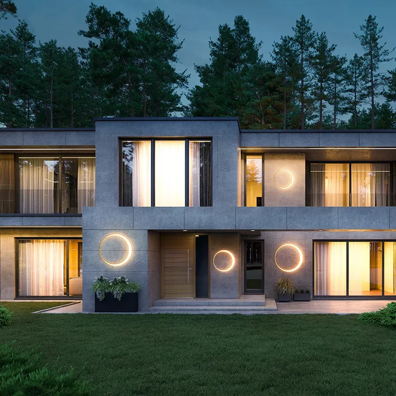 Modern LED Outdoor waterproof Landscape Wall Lamps Porch Exterior Wall Lighting Garden Lamp Villa IP65 Moon Lights sconces