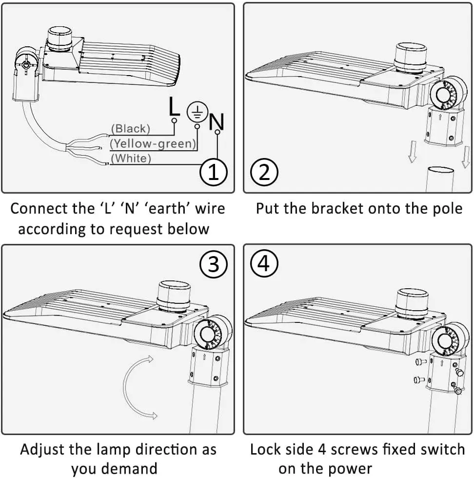 3 Pack LED Parking Lot Lights with Photocell Slip Fitter 26000lm Outdoor Dusk to Dawn Commercial Lighting