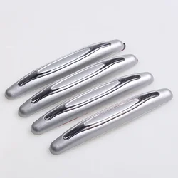 Car Door Edge Protection Rubber Bumper Strips - Set of 4 (Silver)