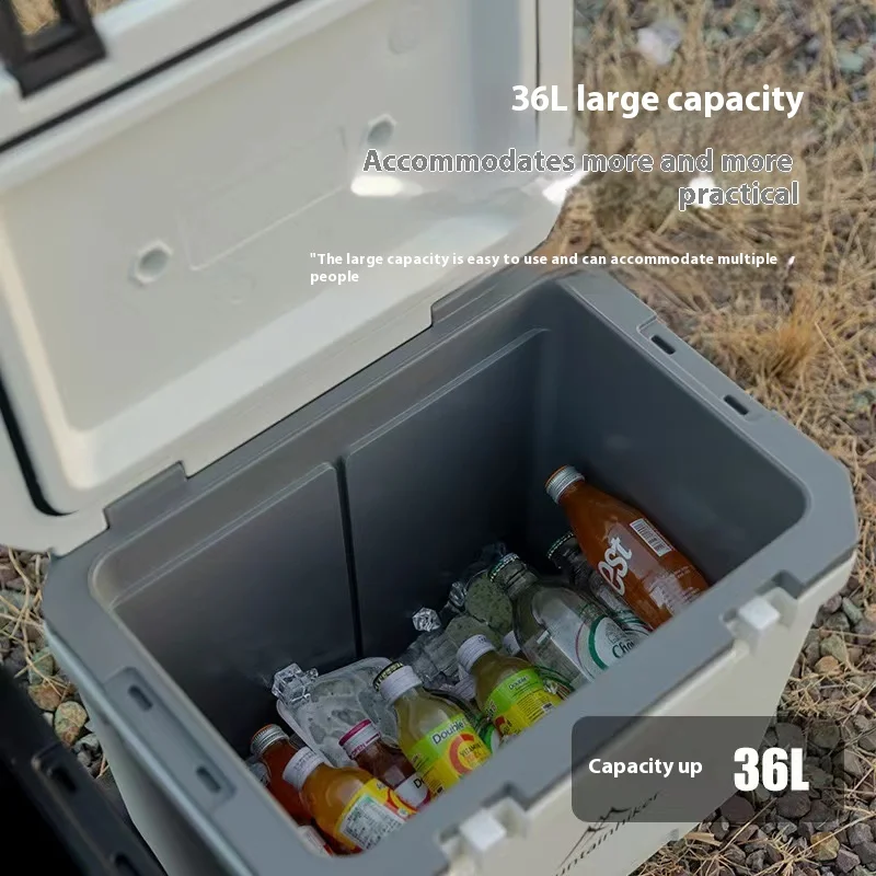 Outdoor Refrigerator with Trolley Wheels Incubator Portable Warm Box BBQ Car Pulley Warm Box 38L outdoor refrigerator