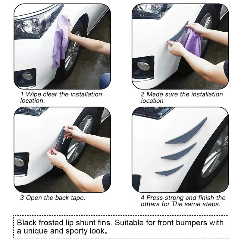 Car Bumper Spoiler 6Pcs/Set Universal Front Bumper Lip Diffuser Splitter Fins Body Spoiler Car Tuning Canards Valence Car Decoration car bumper spoiler
