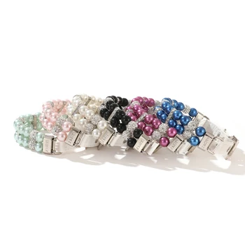 Pearl Rhinestone Pet Collar 3