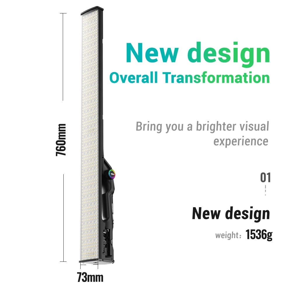 YN660 Handheld LED Video Light Touch Adjusting Bi-color 2000-9900k RGB Color Rem