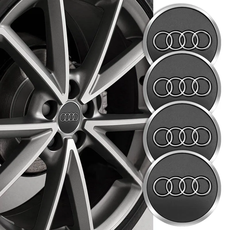 Колпачки на ступицу колеса автомобиля 69 мм 4 шт. с эмблемой для Audi A3 A4 A5 A6 A7 A8 S4 S6 Q7 Q5L