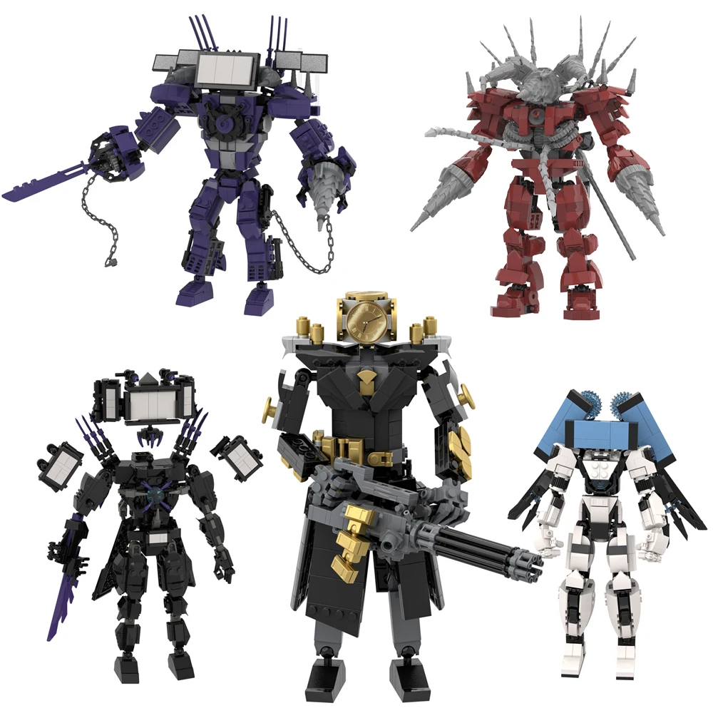 Moc Building Block Assemblare Toilet Man Tv Monitor Speakman Toilet Figures Machinery War Equipment Scene Model Boys Gift Toys