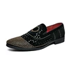 Brand Noble Black Rhinestone Men Dress Shoes Velvet Crystal Luxury Moccasins Mens Loafers Office Business Party Man casual Shoes 6