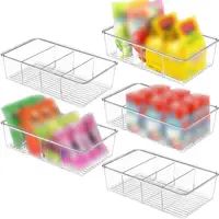 Refrigerator Organizer Bin Clear Plastic Food Storage Organizer Fridge Storage Box With Divider Freezer Pantry kitchen Organizer 1