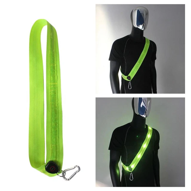 Ceinture de course à LED pour la marche de nuit, haute visibilité