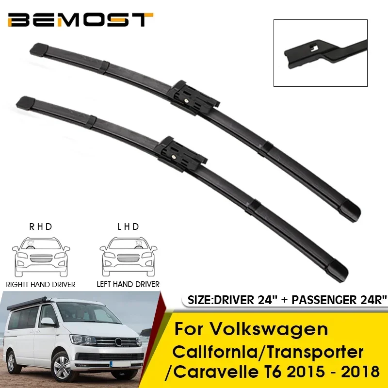Spazzole Tergicristallo Per Volkswagen California/Transporter/Caravelle T6 2015-2018 Parabrezza Parabrezza Lame Finestra Anteriore 24 "+ 24R"