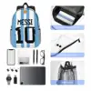 White-Blue Style Messi No.10 For Girls Boys Large Capacity Student Backpack Lightweight waterproof Backpack 15inch 5