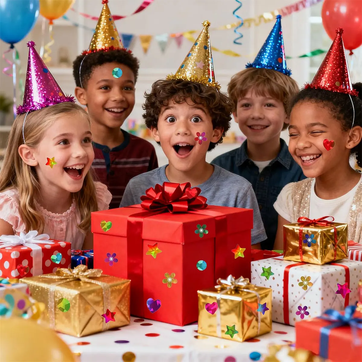 어린이 보상 스티커 별 꽃 하트 점 반짝이 홀로그램 스티커 행동 차트 학교 학생 용품 DIY 장식