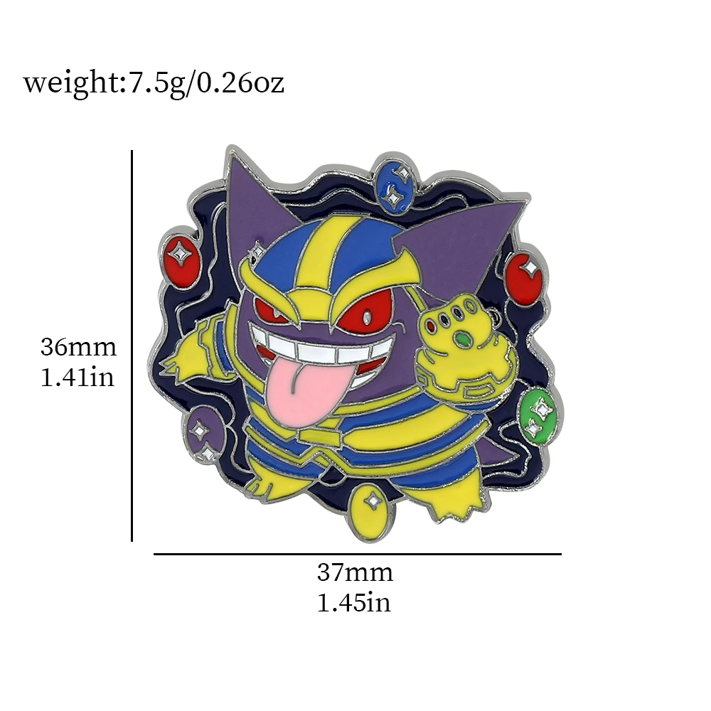 Gengar Enamel Lapel Pin - Cartoon Brooch for Backpack Accessories and Fan Collectibles Gift