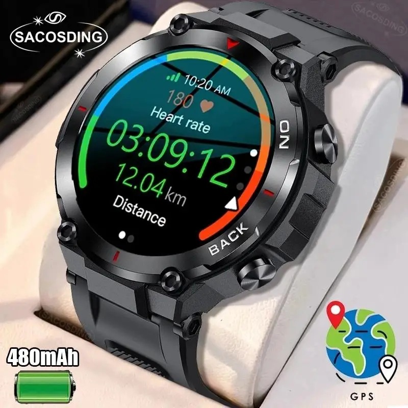 

Новинка 2023, умные часы с GPS, спортивный фитнес-браслет с напоминанием о звонках, пульсометром, водонепроницаемые IP68 Смарт-часы для мужчин, часы для Android и IOS