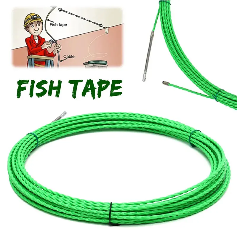 4mm 5m 50m Fiberglass Cable Push Pullers Duct Snake Rodder Fish Tape