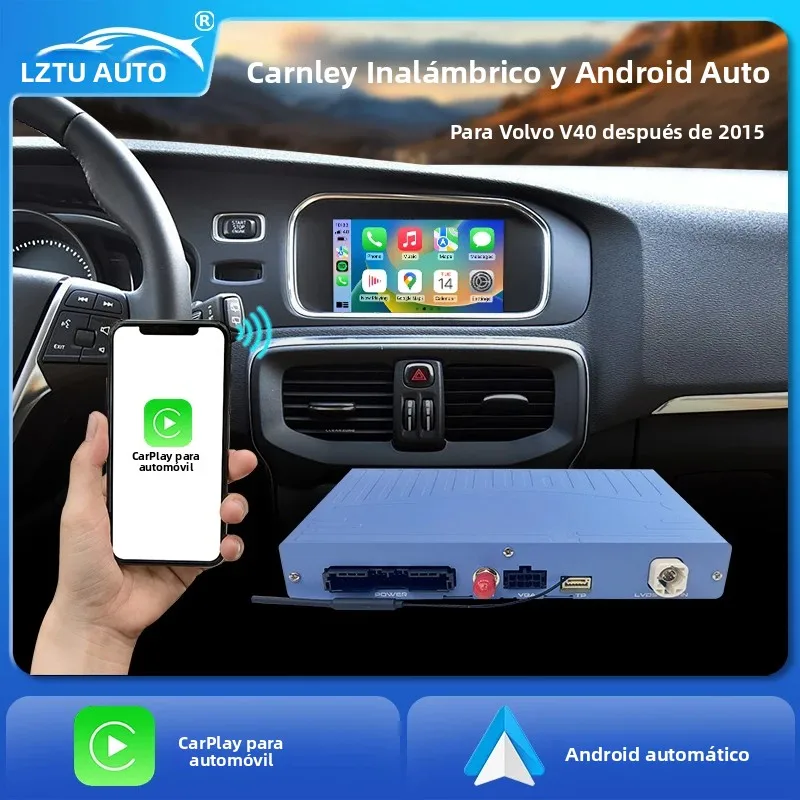 CarPlay Inalámbrico para Volvo V40 2015-2019, Pantalla de 7 Pulgadas, Interfaz Android Auto, Mirror Link, AirPlay, Compatible con Cámara de Reversa 1