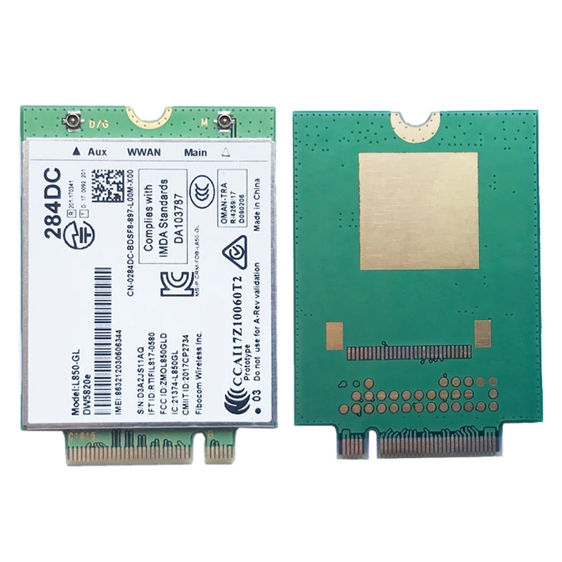 LTE 4G Card Module DW5820E L850-GL 0284DC 284DC For Dell Laptop 3500 5400