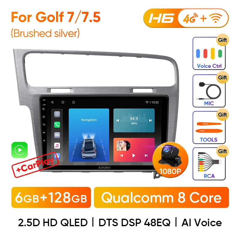 For Volkswagen VW Golf 7 2013-2020 Car Radio Multimedia Android 10 Auto QLED Qualcomm GPS Carplay Stereo Video Player No 2din pioneer double din radio Car Multimedia Players