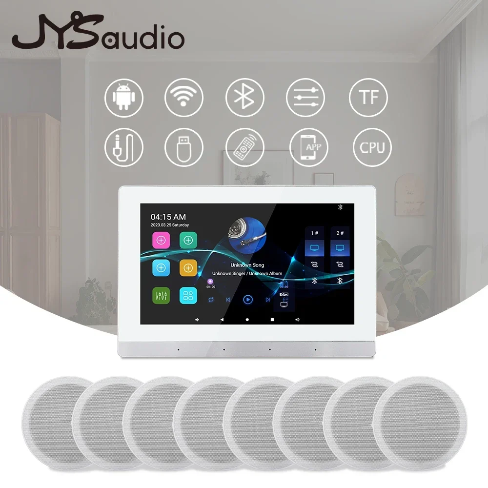 Smart WiFi Bluetooth Amplifier Android 11 Wall Amp Home Theater Sound System with 6 inch Stereo Ceiling Speaker for Residential new android system otdr