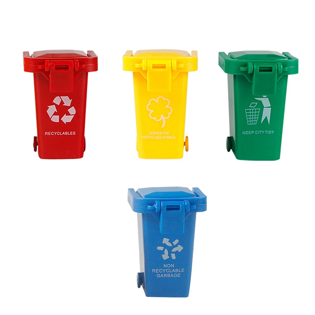 

Garbage Can Trash Toy Mini Bin Truck Toys Kids Cans Miniature Curbside Sorting Recycle Desk Educational Model Vehicles Bins Game