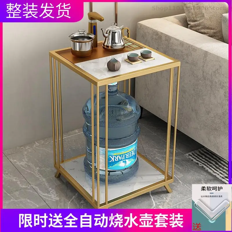 Balcony Tea Car Mobile Living Room Sofa Side Cabinet Household Tea Cabinet Rock Plate Light Luxury Water Boasting Small