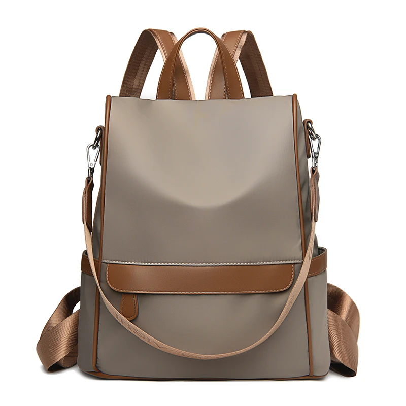 Multi Functional Anti-theft Women Backpack Fashion Color Blocking Teenager Students School Book Bags Female Travel Shoulder Bag