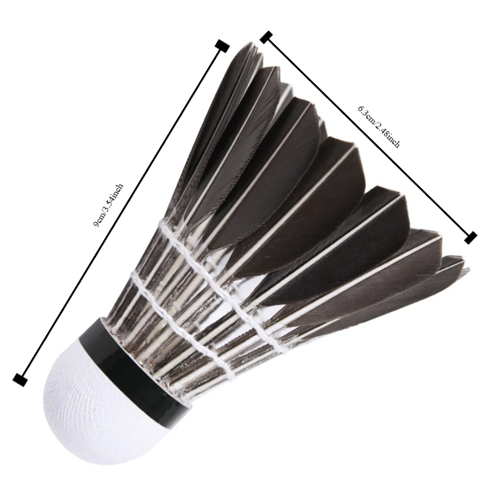 6/12Pcs Professional Black Goose Feather Badminton Shuttlecocks