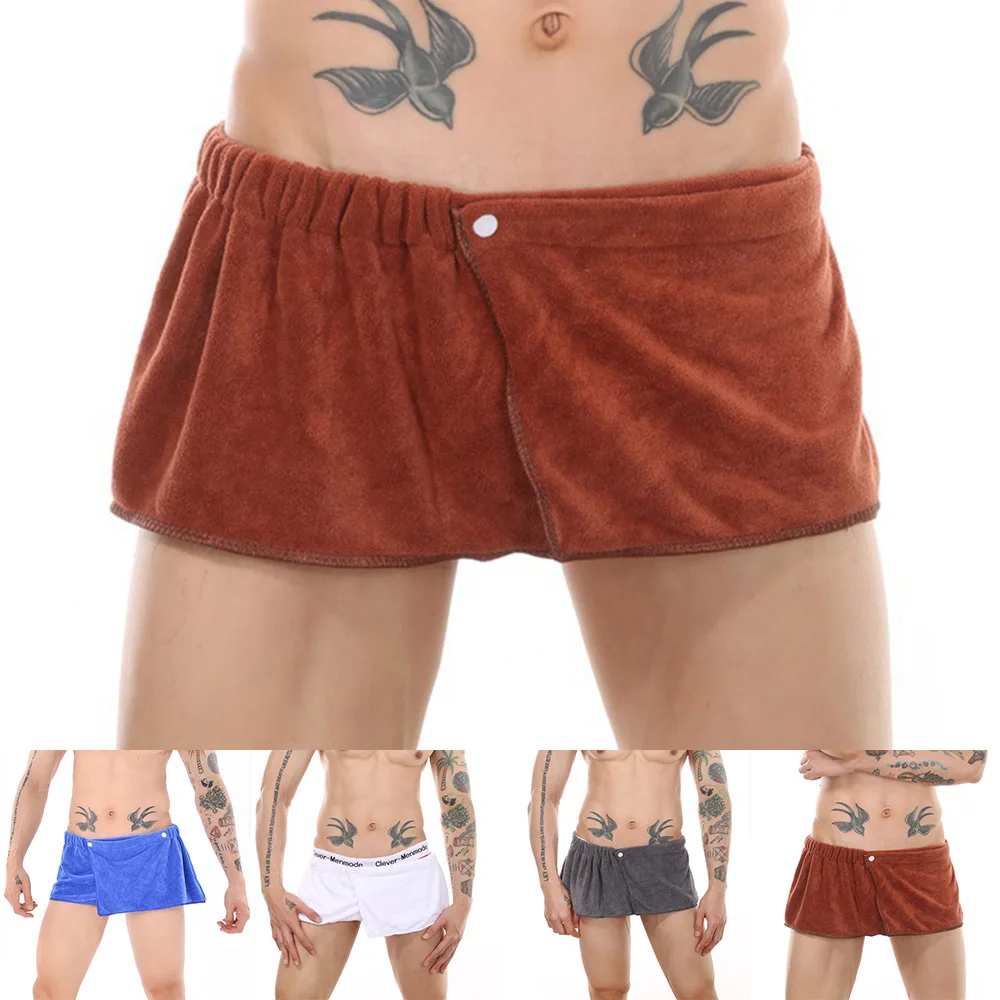 

New Men Towel Wrap Sauna Swimming Beach Magic Shower Skirt Sports Swim Holiday Spa Bath Dress Short Bathrobe For Adult