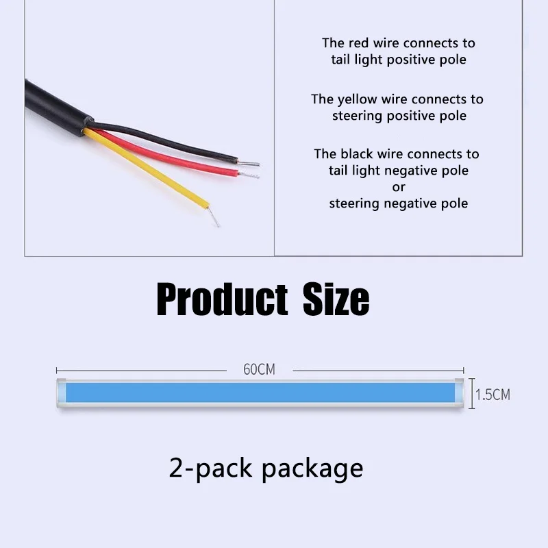 Motorcycle LED Lights 2pcs Waterproof 60cm LED Strip Colorful Decoration 12V motorcycle led lights motorcycle accessories led lamp strip car led lights