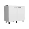 Napoles 2 Utility Sink with Cabinet, Stainless Steel Countertop, Interior Shelf White 4